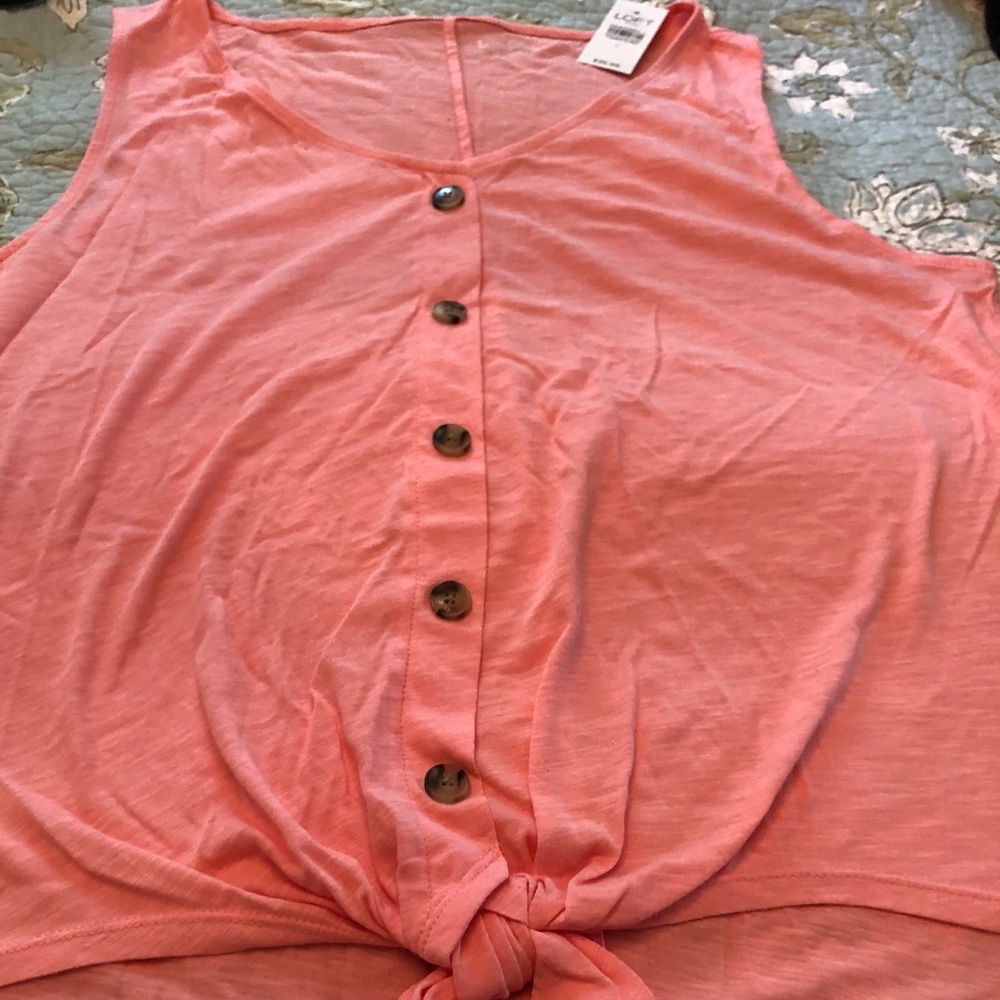 NWT Loft Summer top sleeveless with front tie sz L